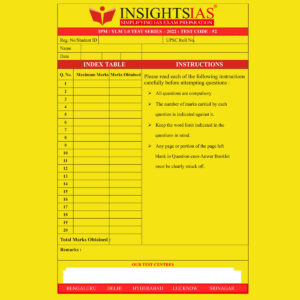 INSIGHTS ONINDIA 2022 QCA TEST-52 QCA (QUESTION CUM ANSWER BOOKLET) (BLACK & WHITE)
