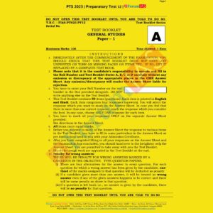 FORUMIAS 2023 BATCH-1 PT PREPARATORY TEST-12 (BLACK & WHITE)