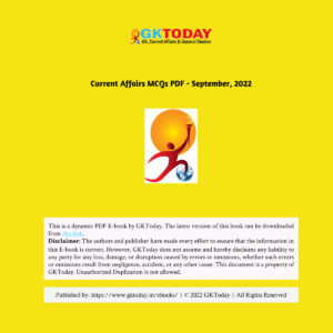GKTODAY CURRENT AFFAIRS QUIZ SEPTEMBER 2022 (BLACK & WHITE)
