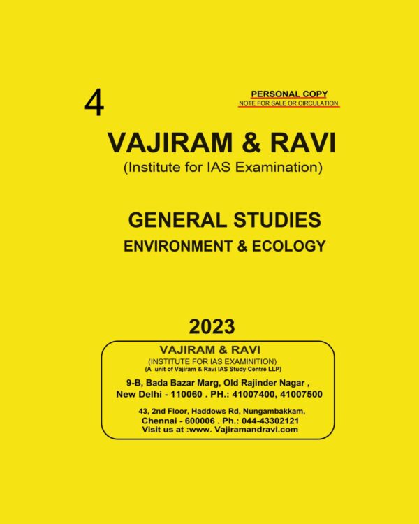 VAJIRAM & RAVI 2023 YELLOW BOOKS ENVIRONMENT & ECOLOGY- PRINTED NOTES 2023 (BLACK & WHITE)