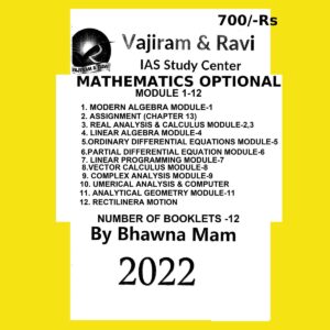 VAJIRAM & RAVI MATHEMATICS OPTIONAL CLASS NOTES (MODULE-1-12) BY BHAWNA MAM (BLACK & WHITE)