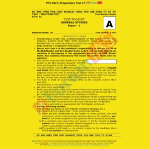 FORUM IAS PTS 2023 BATCH1 PREPARATORY TEST-17 (BLACK & WHITE)