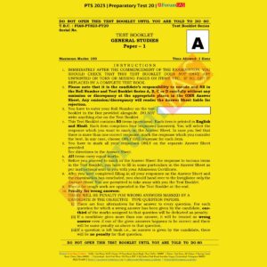 FORUM IAS PTS 2023 BATCH1 PREPARATORY TEST-20 (BLACK & WHITE)