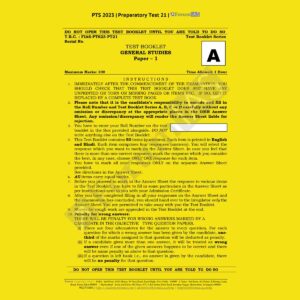 FORUM IAS PT 2023 BATCH-1 PREPARATORY TEST-21 (ANCIENT HISTORY) GS PAPER 1 (BLACK & WHITE)