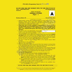 FORUM IAS PT 2023 BATCH-1 PREPARATORY TEST-25 (ART & CULTURE) GS PAPER 1 (BLACK & WHITE)