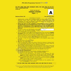 FORUM IAS PT 2023 BATCH-1 PREPARATORY TEST-26 (ART & CULTURE) GS PAPER 1 (BLACK & WHITE)