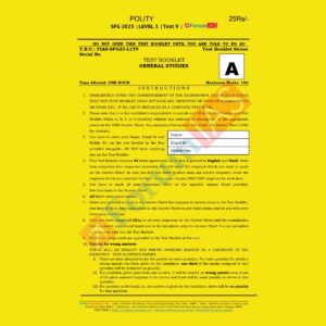 FORUM IAS 2023 SFG LEVEL-1 TEST-9 (POLITY) GS (BLACK & WHITE)