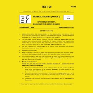 RAUSIAS 2023 TEST-28 GS PAPER-1 ENVIRONMENT , ECOLOGY, BIODIVERSITY AND CLIMATE CHANGE-3 (BLACK & WHITE)