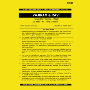 VAJIRAM & RAVI POWERUP PRELIMS 2023 TEST-9 POLITY (BLACK & WHITE)