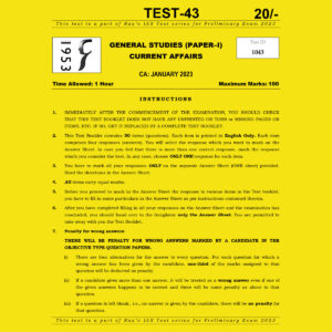 RAUS IAS 2023 TEST-43- GS (PAPER-1)CURRENT AFFAIR JANUARY 2023 (BLACK & WHITE)