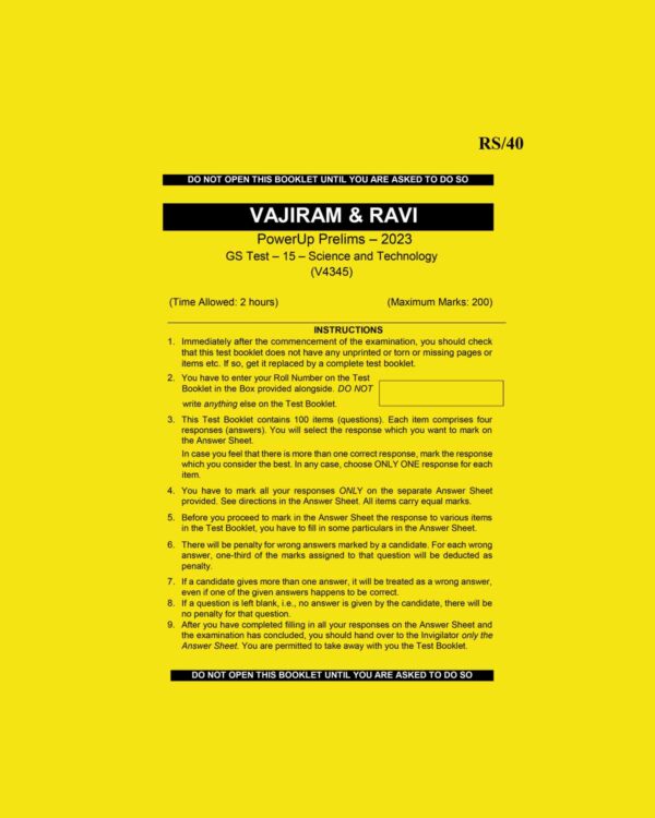 VAJIRAM & RAVI 2023 POWERUP PRELIMS TEST-14 MODERN INDIAN HISTORY (BLACK & WHITE) (BLACK & WHITE)