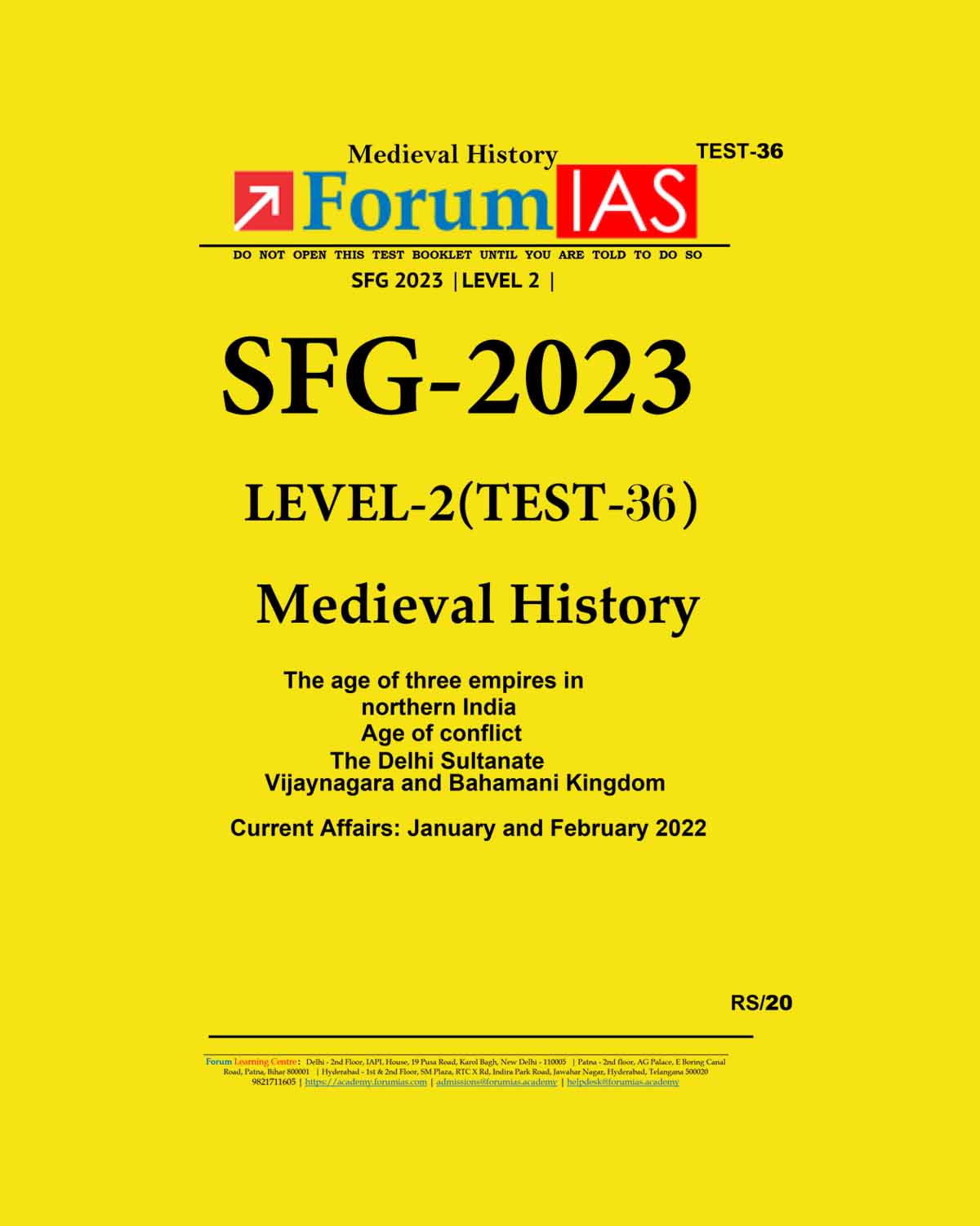 FORUM IAS 2023 SFG LEVEL2 TEST 36 MEDIEVAL HISTORY BLACK WHITE 