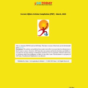 GKTODAY CURRENT AFFAIRS MARCH 2023 (BLACK & WHITE)