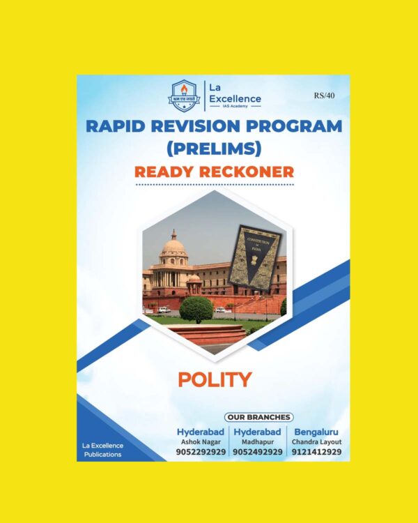 LA EXCELLENCE IAS RRP 2023 POLITY (READY RECKONER) (BLACK & WHITE)