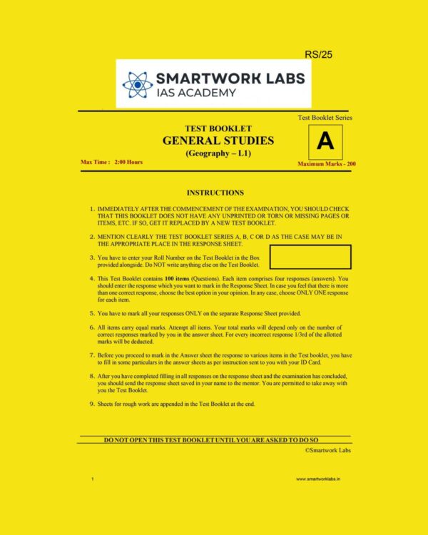 SMARTWORKS LABS IAS ACADEMY 2023 GS TEST-5 GEOGRAPHY L-1 (BLACK AND WHITE)