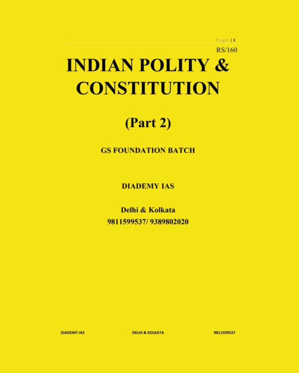 DIADEMY IAS 2023 INDIAN POLITY & CONSTITUTION PART-02 ENGLISH MEDIUM 2023 (BLACK & WHITE)