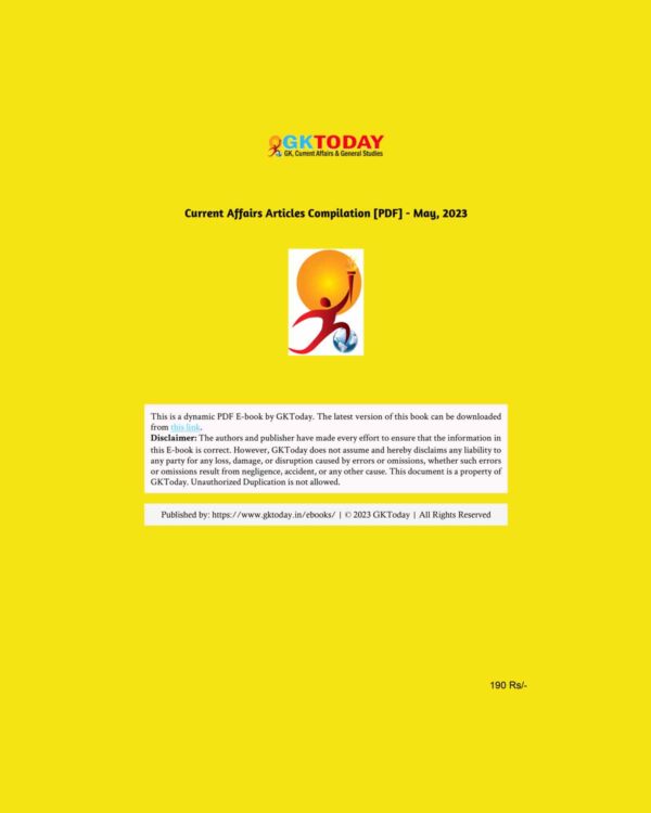 GK TODAY CURRENT AFFAIRS COMPILATIONS MAY 2023 ENGLISH MEDIUM (BLACK & WHITE)