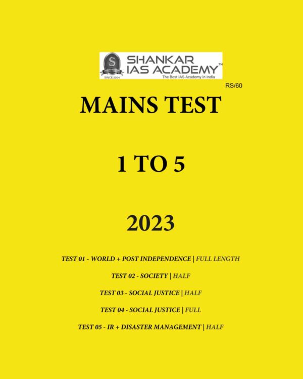 SHANKAR IAS 2023 TEST 1 TO 5 ENGLISH MEDIUM 2023 (BLACK & WHITE)