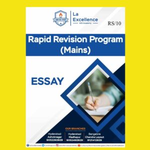 LA EXCELLENCE MAINS RAPID REVISION PROGRAM 2023 ESSAY 2023 ENGLISH MEDIUM (BLACK & WHITE)