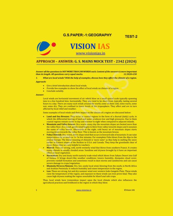 VISION IAS 2024 MODEL ANSWERS TEST-02 (2342) 2024 MODEL ANSWERS ENGLISH MEDIUM (BLACK & WHITE)