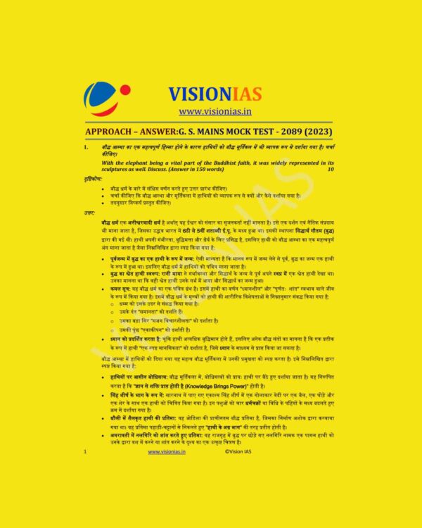 VISION IAS HINDI 2023 MODEL ANSWERS TEST-2089 (2023) HINDI MEDIUM (BLACK & WHITE)