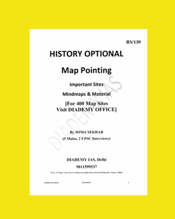 HISTORY DIADEMY IAS MAP POINTING BY SOMA SEKHAR (BLACK & WHITE)