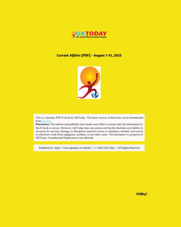 G K TODAY CURRENT AFFAIRS AUGUST 2023 FINAL {ENGLISH} {BLACK AND WHITE}