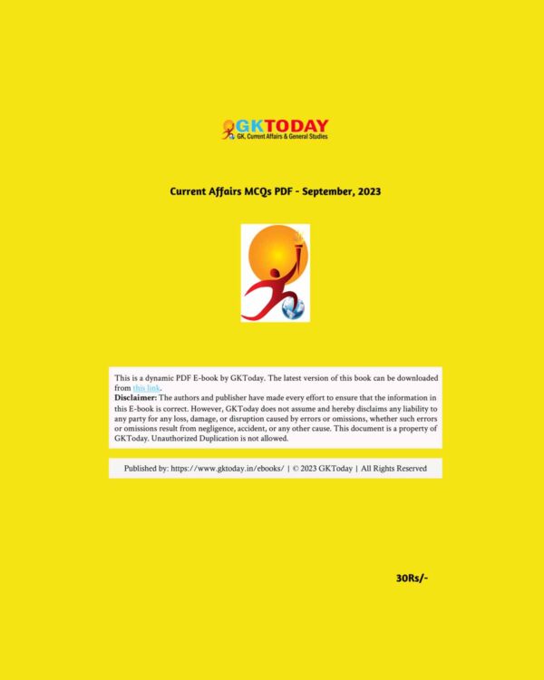 G K TODAY CURRENT AFFAIRS QUIZ SEPTEMBER 2023 FINAL {ENGLISH} {BLACK AND WHITE}