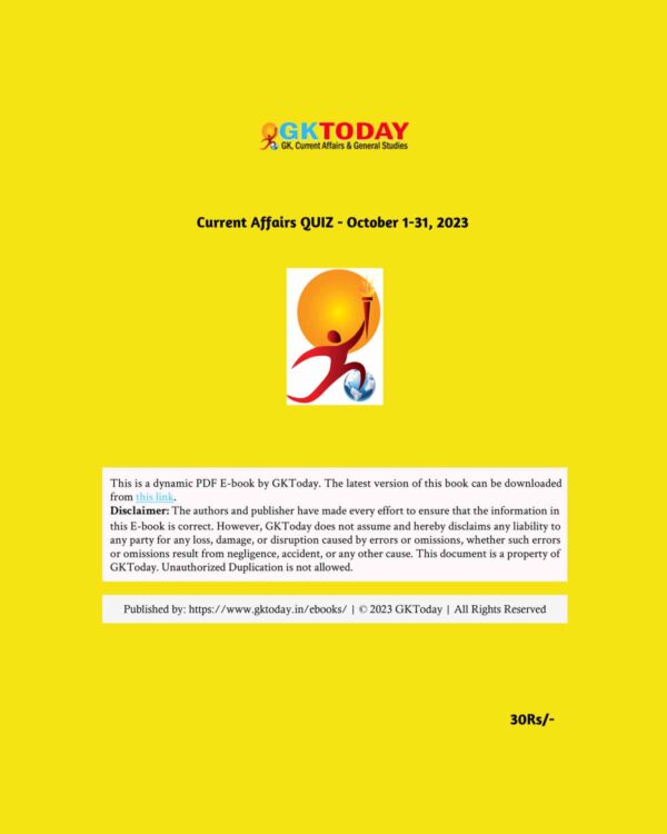 GKTODAY CURRENT AFFAIRS QUIZ OCTOBER 2023FINAL {ENGLISH} {BLACK AND WHITE}