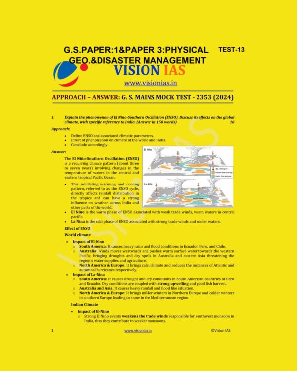VISION IAS 2024 MODEL ANSWER TEST-13 (2353) 2024 {MODEL ANSWER} FINAL ENGLISH MEDIUM {BLACK AND WHITE}