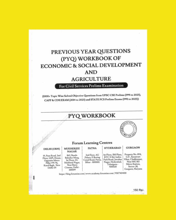 FORUM IAS TOOLKIT ECONOMIC & SOCIAL DEVELOPMENT AND AGRICULTURE PYQ TOOLKIT 2024 FINAL ENGLISH {BLACK AND WHITE}