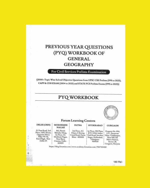 FORUM IAS TOOLKIT GENERAL GEOGRAPHY PYQ TOOLKIT 2024 FINAL ENGLISH {BLACK AND WHITE}