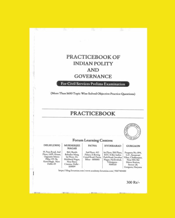 FORUM IAS TOOLKIT PRACTICE QUESTION SERIES POLITY & GOVERNANCE TOOLKIT 2024 FINAL ENGLISH {BLACK AND WHITE}