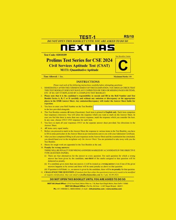 NEXT IAS 2024 CSAT TEST-1 2024 FINAL ENGLISH {BLACK AND WHITE}