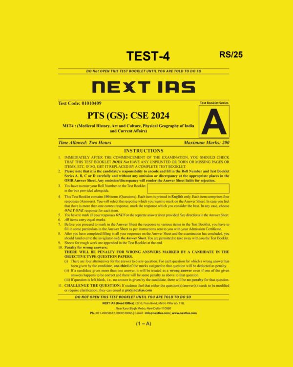 NEXT IAS 2024 PT TEST-4 2024 FINAL ENGLISH {BLACK AND WHITE}