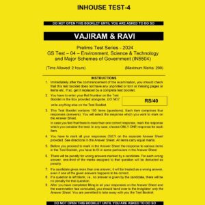VAJIRAM AND RAVI 2024 INHOUSE PRELIMS TEST-4 {ENVIRONMENT AND SCIENCE & TECH& GOVT SCHEMES} 2024 FINAL {5504} ENGLISH {BLACK AND WHITE}