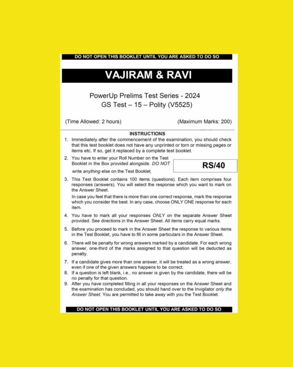 VAJIRAM & RAVI 2024 TEST-15 POLITY 2024 FINAL ENGLISH {BLACK AND WHITE}