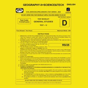DRISHTI IAS 2024 TEST-TEST-12 2024 FINAL {GEOGRAPHY-II+SCIENCE&TECH} ENGLISH {BLACK AND WHITE}