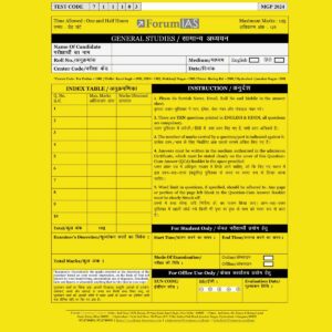 FORUMIAS MGP 2024 COHART-7 QUESTION CUM ANSWER BOOKLETS HALF LENGTH TEST-3-QCA FINAL ENGLISH & HINDI {BLACK AND WHITE}