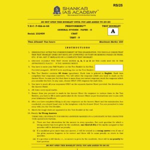 SHANKAR IAS 2024 PT TEST-9 {INDIAN GEOGRAPHY} 2024 FINAL ENGLISH {BLACK AND WHITE}