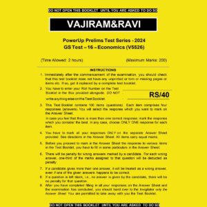 VAJIRAM & RAVI 2024 TEST -16 ECONOMICS {V5526} 2024 FINAL ENGLISH {BLACK AND WHITE}