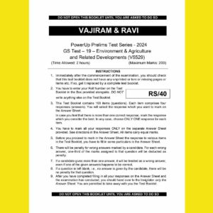 VAJIRAM & RAVI 2024 TEST -19 ENVIRONMENT & AGRICULTURE {V5529} 2024 FINAL ENGLISH {BLACK AND WHITE}