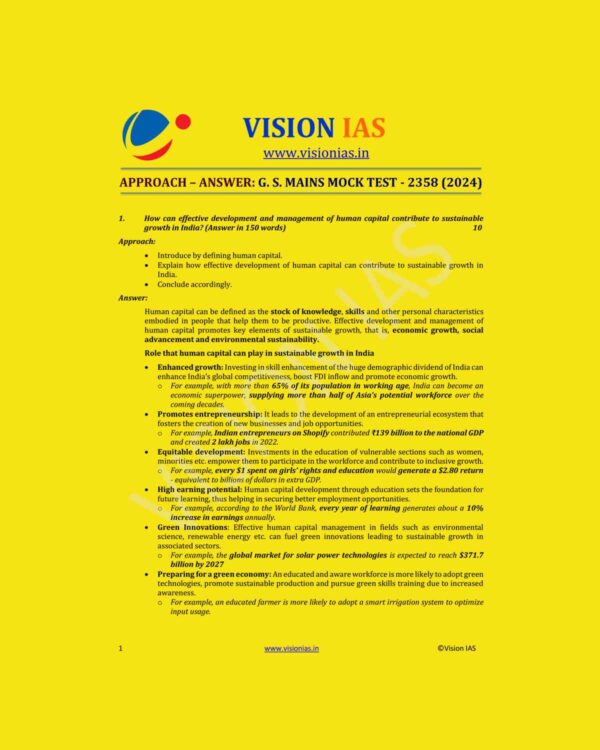 VISION IAS 2024 MODEL ANSWERS TEST-18(2358) 2024 FINAL MODEL ANSWERS ENGLISH {BLACK AND WHITE}