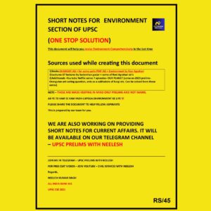 NEELESH KUMAR SINGH RANK-442 ENVIRONMENT SHORT TOPPERS NOTES ENGLISH {BLACK AND WHITE}