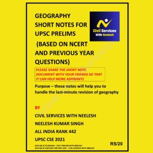 NEELESH KUMAR SINGH RANK-442 GEOGRAPHY SHORT TOPPERS NOTES ENGLISH {BLACK AND WHITE}