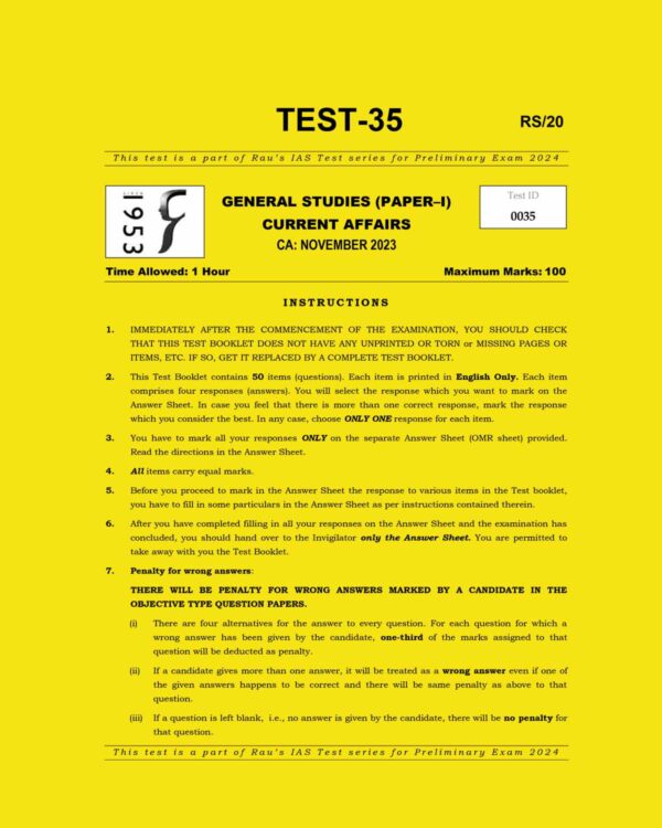 RAUS IAS 2024 TEST-35 2024-NOVEMBER 2023 FINAL {ENGLISH} {BLACK AND WHITE}