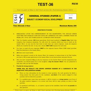 RAUS IAS 2024 TEST-36 2024-ECONOMY&SOCIAL DEVELOPMENT FINAL {ENGLISH} {BLACK AND WHITE}