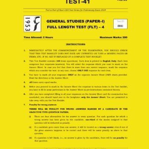 RAUS IAS 2024 TEST-41 2024-FULL LENGTH TEST-4 FINAL {ENGLISH} {BLACK AND WHITE}