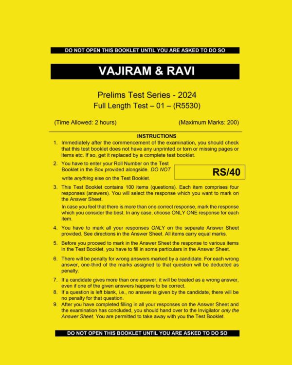 VAJIRAM & RAVI 2024 ALL INDIA MOCK TEST-1 2024 FINAL ENGLISH {BLACK AND WHITE}