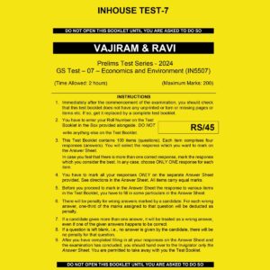 VAJIRAM & RAVI 2024 INHOUSE TEST SERIES TEST-7 {ECONOMICS & ENVIRONMENT} 2024 FINAL {ENGLISH} {BLACK AND WHITE}